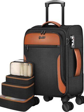 22x14x9 Carry-On Luggage, Airline Approved Softside Suitcase for Travel